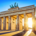 Puerta de Brandeburgo al atardecer, Berlín, Alemania
