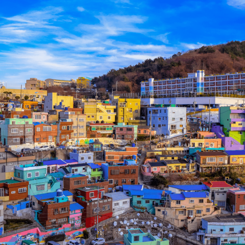 Aldea cultural Gamcheon de Busan, seoul,corea del sur