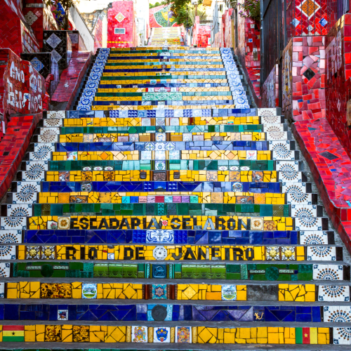 Colorful Escadaria Selaron in Rio De Janeiro, Brazil