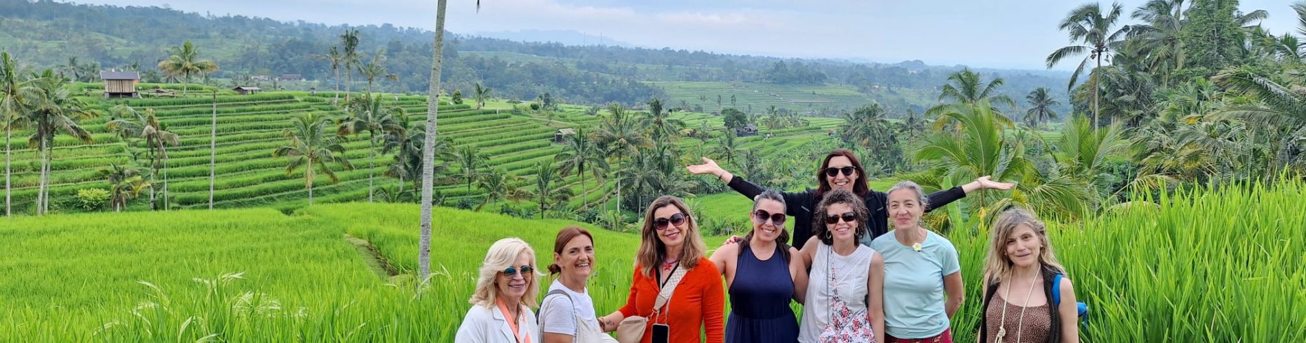 Jatiluwih, arrozales, Bali, grupo mujeres