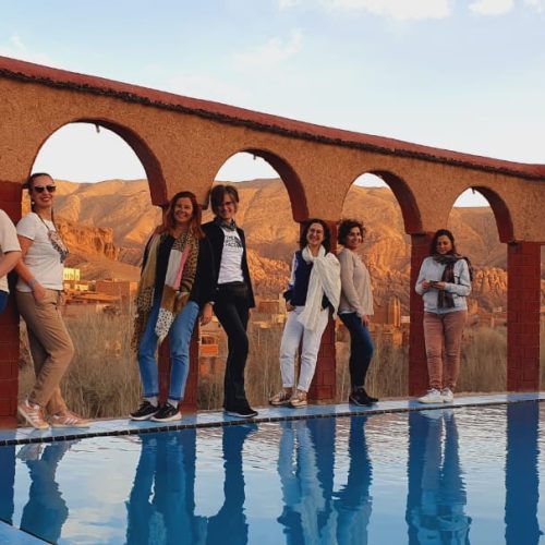 Marruecos, montañas, grupo mujeres