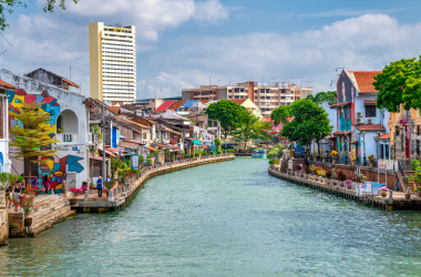 Melaka, Malasia, casas colores