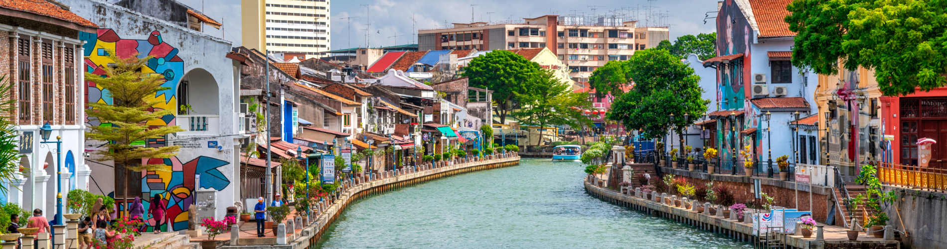 Melaka, Malasia, casas colores