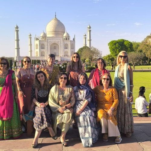 Taj Mahal, India, grupo mujeres