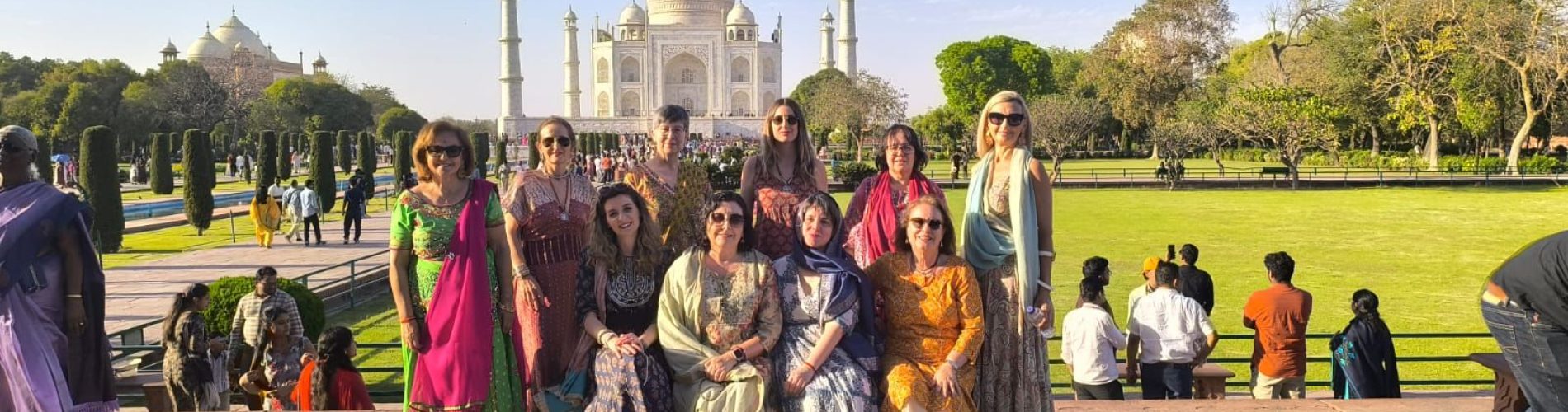 Taj Mahal, India, grupo mujeres