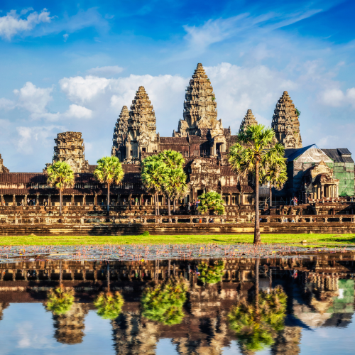 angkor wat templo, camboya, templo, agua, viajes