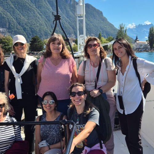 Lago Leman, Suiza, barco, Grupo viajeras