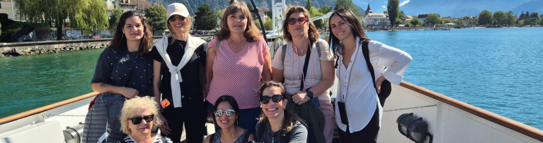 Lago Leman, Suiza, barco, Grupo viajeras